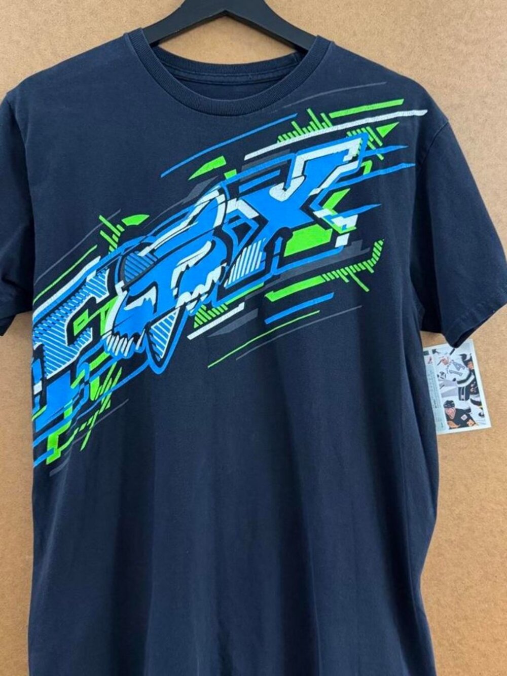 Y2K Fox Racing T-Shirt with blue and green graphic